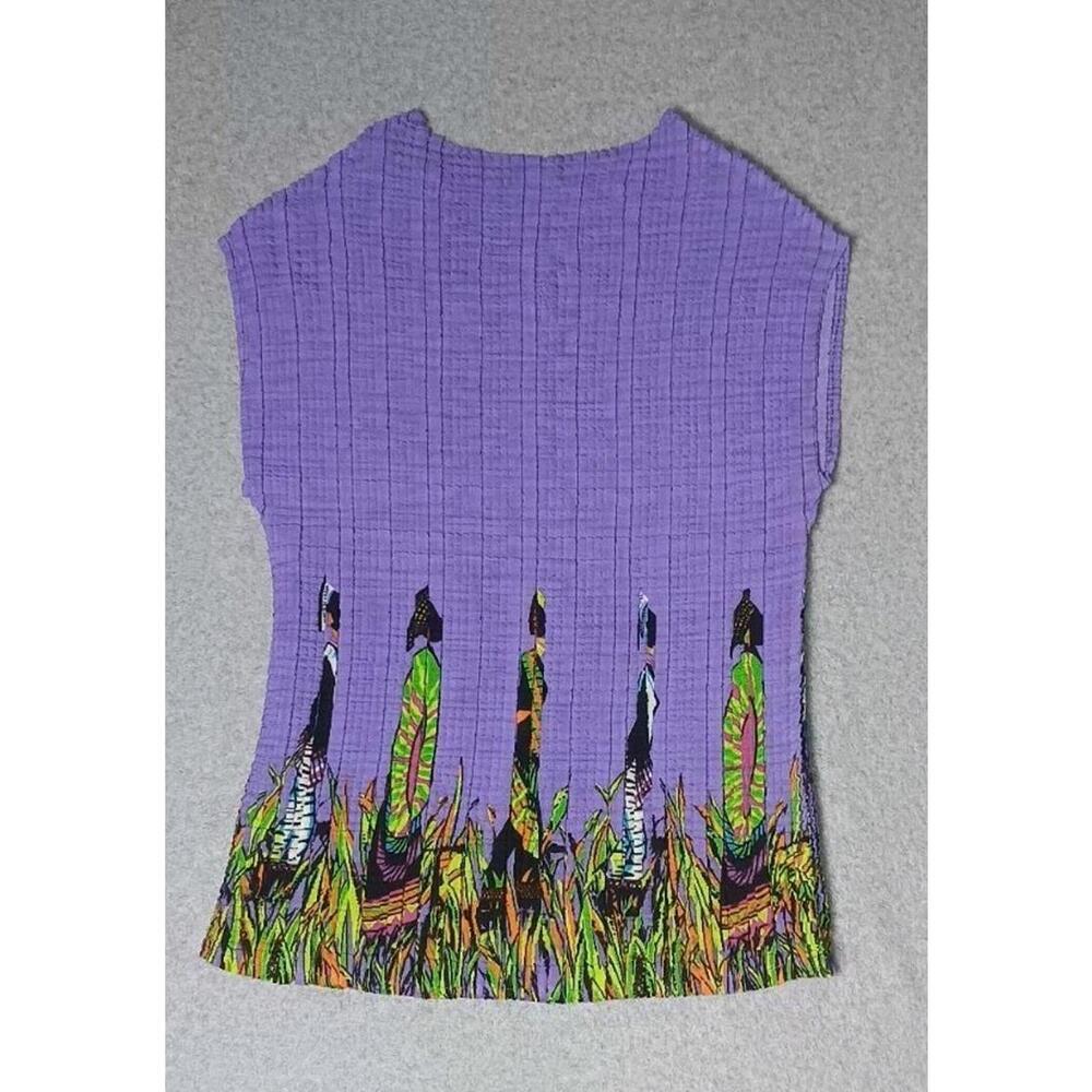 Shoreline Bohemian Women Crepe Texture Womens Size Medium Purple Sleeveless - Picture 11 of 11
